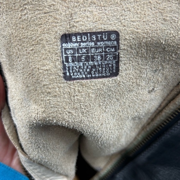 BED STU Cobbler Series Mid Calf Leather Moto Combat Boots Size 8 - Picture 6 of 10